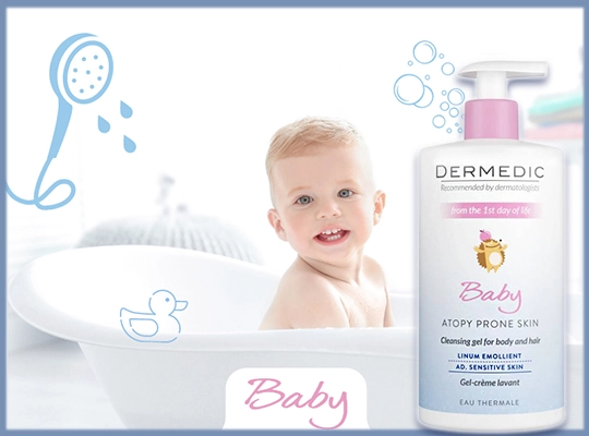 Dermedic Baby Linum Emolient cremiges Waschgel für Kinder